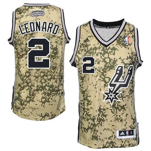 Men's  San Antonio Spurs #2 Kawhi Leonard Camoflage Jersey